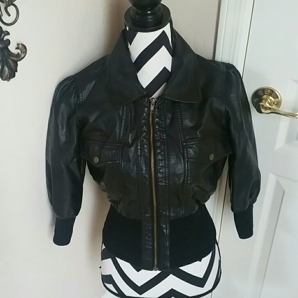 xxi Jackets & Blazers - SALE! Black Faux Leather Body con Jacket