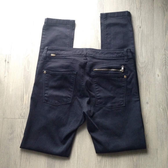 Zara Black Skinny Pants with Gold Details Size 26