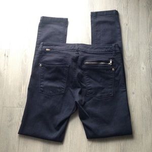 Zara Black Skinny Pants with Gold Details Size 26