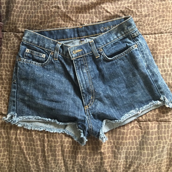High wasted dark wash car mar shorts from Lf!