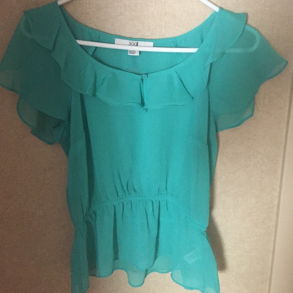 Forever 21 Blue/Green See Through Top