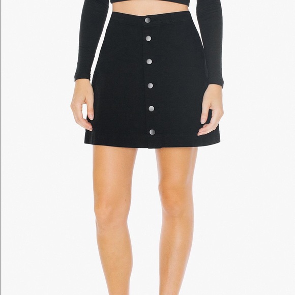 black skirt with buttons down the front