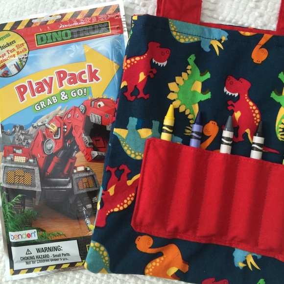 Boys Dinosaur Mini Crayon Tote! NWT! - Picture 3 of 4