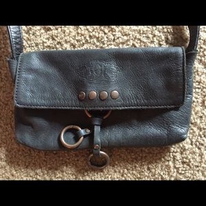 Black leather cross body
