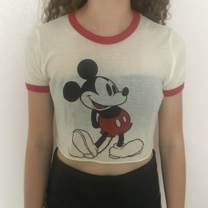 Brandy Melville cropped Mickey Mouse top.