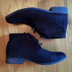 Black suede booties
