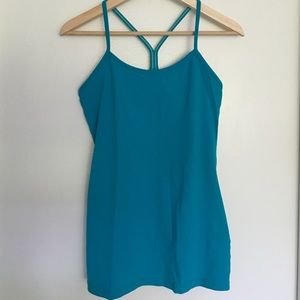 lululemon power y tank in peacock blue