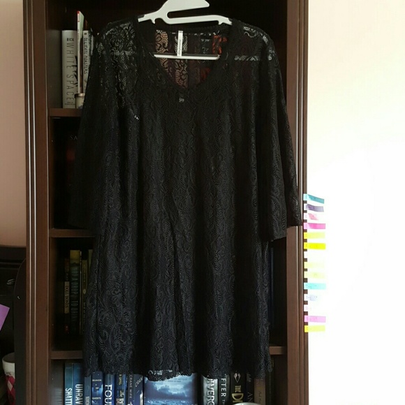 NWOT Mini black lace two piece dress