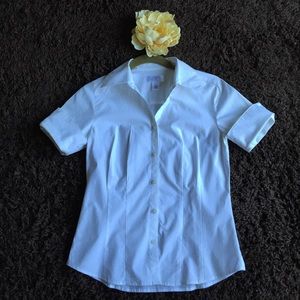 White cap sleeves blouse