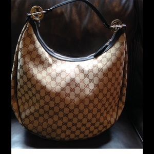💯Authentic Gucci 'GG Twins' LARGE hobo