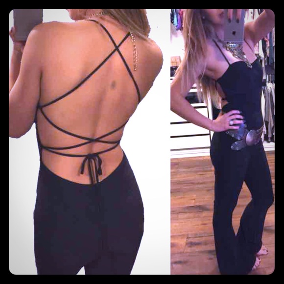 NEW Backless flared jumpsuit romper