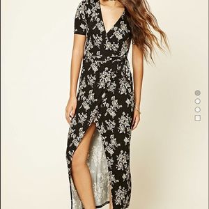 F21 floral wrap dress