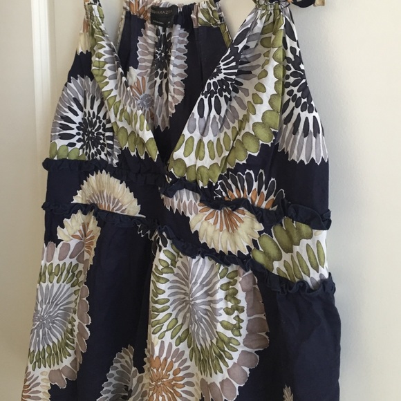 BCBGMaxazria Navy Floral Tank Top - Picture 2 of 4