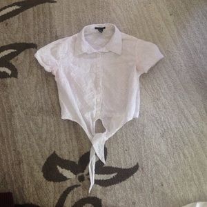 Forever 21 Floral Button-Up Crop Top