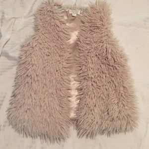 Children's place satin lined fur vest