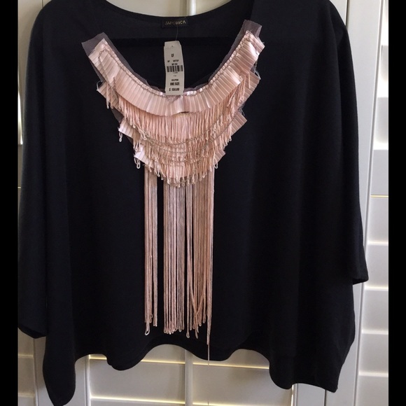 NWT LF STORES Japonica Black Dolman sleeve Top - Picture 1 of 3