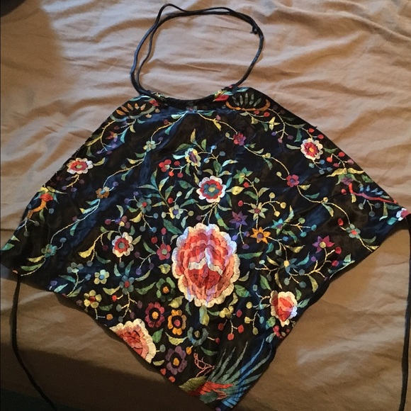 Flower print halter top