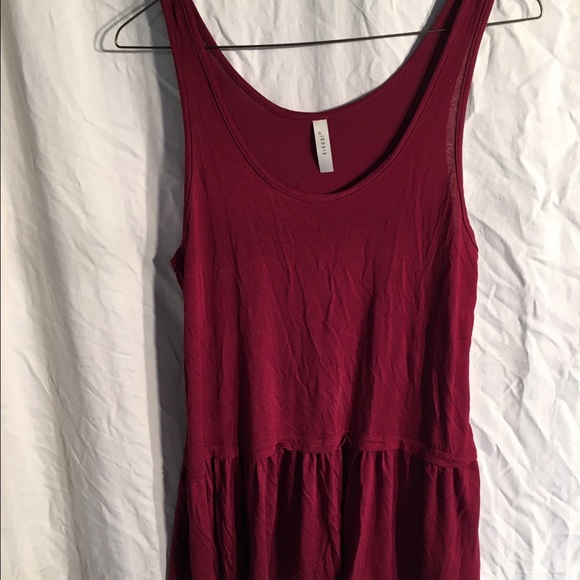 Red peplum tank top