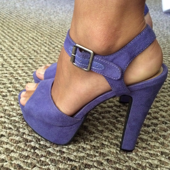 Purple platform heels