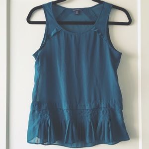 AEO Teal Sheer Blouse