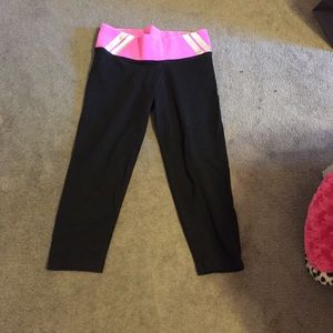 Pink cropped yogas