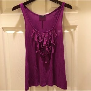 Express Purple Ruffle Tank