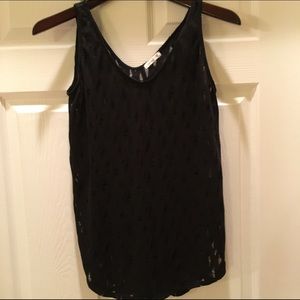 Sheer Black Soprano Top With Hole Details