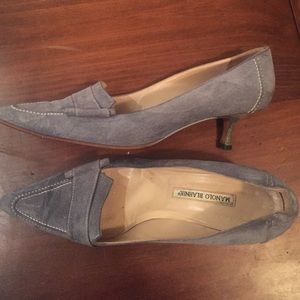 Baby blue manolo Blahnik kitten heels.  Size 42.