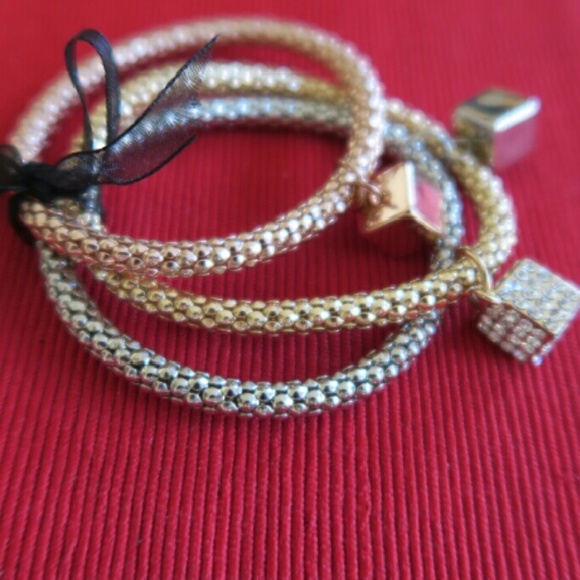 3 tone charm bracelets