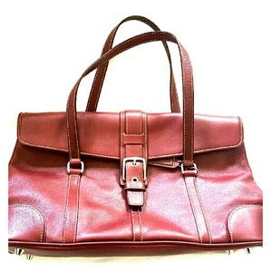Red leather Coach bag
