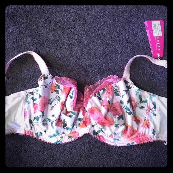 Panache Cleo bra in 30hh. Rose floral print.