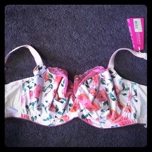 Panache Cleo bra in 30hh. Rose floral print.