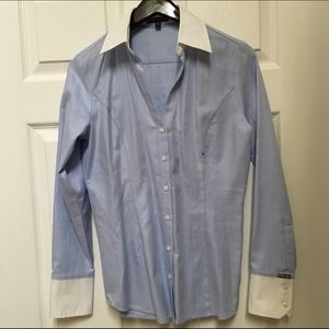 Express Light Blue Long Sleeve Button Down