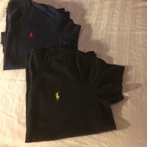 Two Ralph Lauren  V neck Sport Tee Shirts