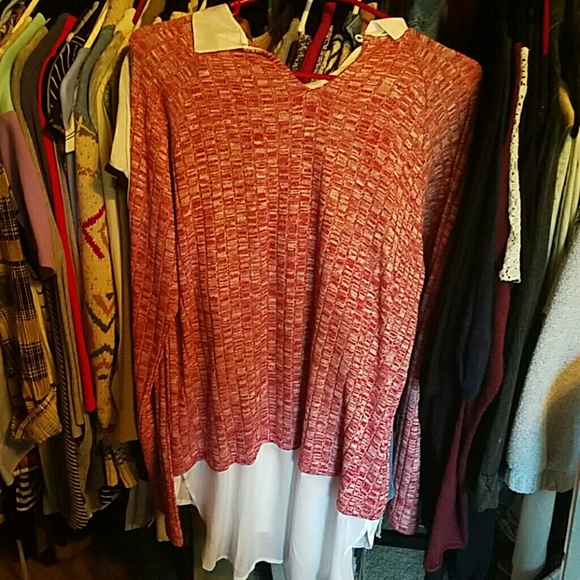 Red Layered Sweater - Picture 2 of 4