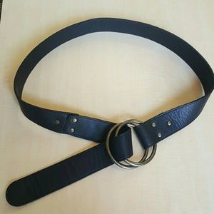 Eileen Fischer Italian Leather Ring Belt
