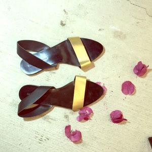 ZARA black and gold super cute sandals!