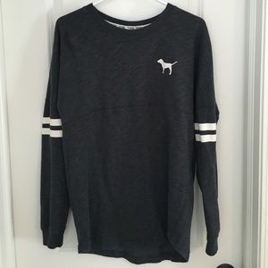 gray love pink sweatshirt