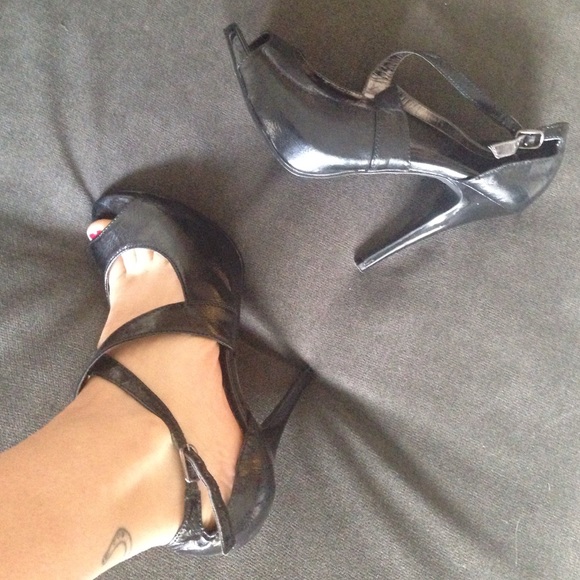 Black strappy heels