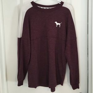 maroon love pink sweatshirt