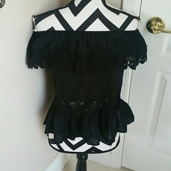 Victoria Secret Black Lace Blouse NWOT
