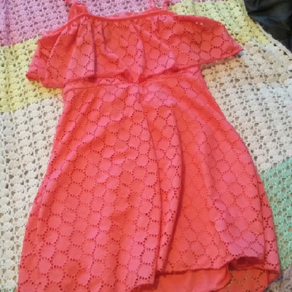 Pink dress.