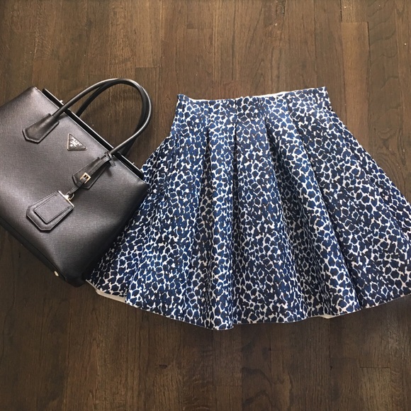 ๐HP๐ Maje Blue Leopard Neoprene Skater Skirt - Picture 4 of 4