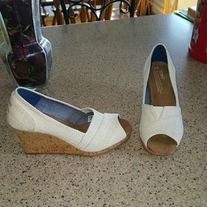 Brand New, Tom's Peep Toe Wedge!