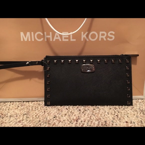 EDGY Michael Kors Studded Zip Clutch