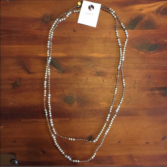 LOFT extra long beaded necklace