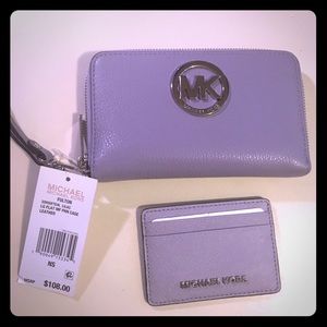 Lilac Michael kors wallet plus add on card holder