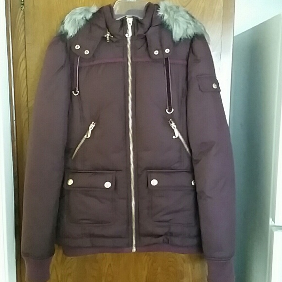 Juicy Couture Regal Puffer Fur Hood Jacket, Small
