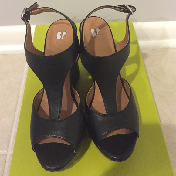 BP (Norstrom) Black Wedge Sandals - Picture 3 of 4