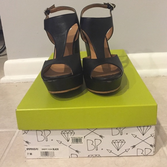 BP (Norstrom) Black Wedge Sandals - Picture 4 of 4